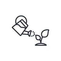 Watering can icon. .Editable stroke.linear style sign for use web design,logo.Symbol illustration. vector