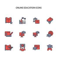 Online education icon set..Editable stroke.linear style sign for use web design,logo.Symbol illustration. vector