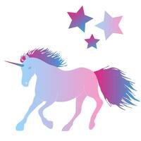 a unicorn with stars on its back vector