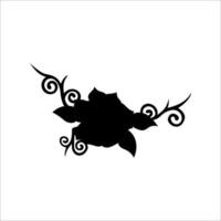 silhouette of a black rose on a white background vector