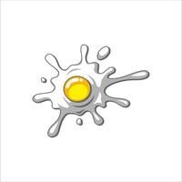 fried egg on white background, can be used as graphic design vector