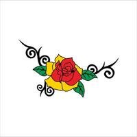 rose flowers decorated in frame with background. can be used as graphic design, sticker vector