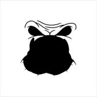 silhouette of a bulldog's face on a white background. can be used as graphic design, sticker vector