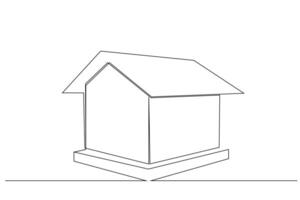 house home simple structure single storey detached business life sales project model one line art design vector