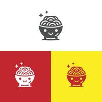 simple noodle logo with background color vector