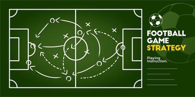 Green Chalkboard with soccer game tactic. coach instruction Soccer team formation and tactic. Sport infographics element design template. vector