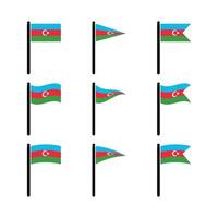 azerbaijan flag design flat wave vector