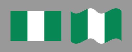 nigeria flag design flat wave vector