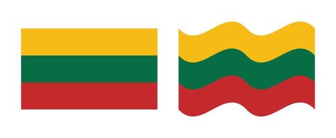 lithuania flag design flat wave vector