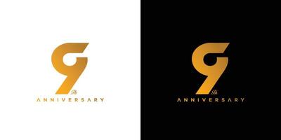 Modern and elegant number 9 logo design vector