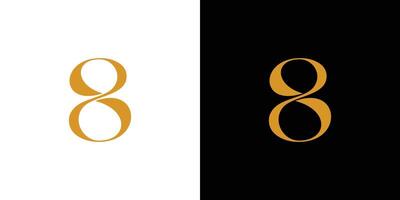 Modern and elegant number 8 logo design vector