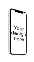 Mockup of white smartphone without background in isometric style psd