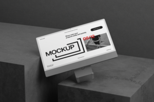 Monochrome Modern Desktop Computer for Professional Display psd