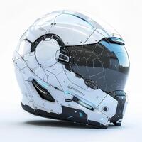 Motorcycle Helmet on white background. 3d render photo