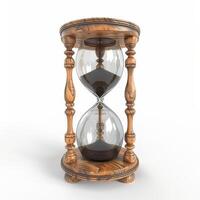 Hourglass on white background. 3d render photo