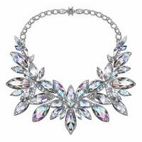 Luxurious necklace on white background. 3d render photo