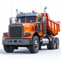 Dump truck isolated on white background photo