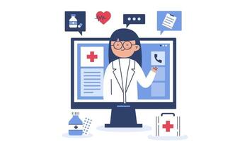 An animation of doctor explaining how to use medicine video