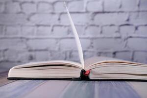 close up of open diary on a table photo