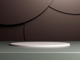 3d display product brown minimal scene with geometric podium platform. cylinder background 3d rendering with podium. stand for cosmetic products. Stage showcase on pedestal 3d studio photo