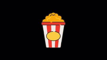 Pop Corn animated motion graphic with alpha channel. Pop Corn 4k animation for web, mobile, and user interface needs video