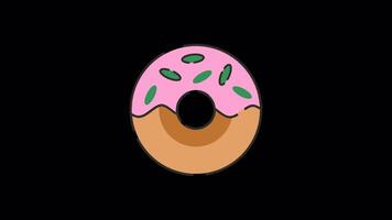 Donuts animated motion graphic with alpha channel. Donuts 4k animation for web, mobile, and user interface needs video