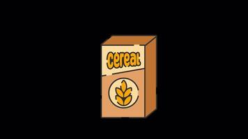 Cereal animated motion graphic with alpha channel. Cereal 4k animation for web, mobile, and user interface needs video