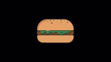Burgers animated motion graphic with alpha channel. Burgers 4k animation for web, mobile, and user interface needs video