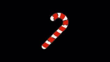 Candy Cane animated motion graphic with alpha channel. Candy Cane 4k animation for web, mobile, and user interface needs video