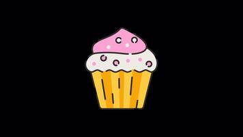 Cup Cake animated motion graphic with alpha channel. Cup Cake 4k animation for web, mobile, and user interface needs video