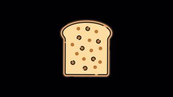 Wheat Bread animated motion graphic with alpha channel. Wheat Bread 4k animation for web, mobile, and user interface needs video