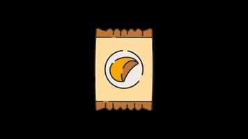 Potato Chips animated motion graphic with alpha channel. Potato Chips 4k animation for web, mobile, and user interface needs video