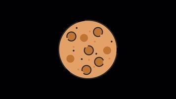 Choco Chip Cookies animated motion graphic with alpha channel. Choco Chip Cookies 4k animation for web, mobile, and user interface needs video