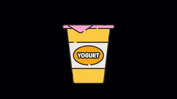 Yogurt animated motion graphic with alpha channel. Yogurt 4k animation for web, mobile, and user interface needs video