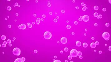 Seamless loop screensaver with soft pink bubbles floating up on a light purple background. Positive underwater animation for relax and calm with smooth motion and surreal glow effect. Looped, 4k 60fps video