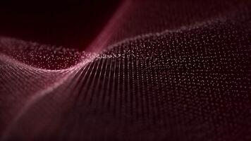 Looped cyber technology background with elegant wave structure made of shiny particles with soft glow effect. Seamless loop animation for science, computer technology and music performances. 4k, 60fps video