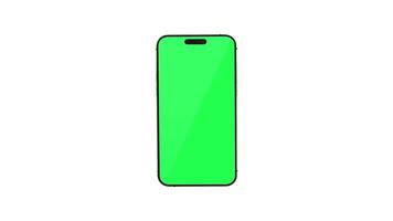 Animation of smartphone with green screen in white background video