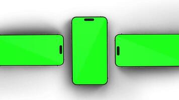 Animation of smartphone with green screen in white background video