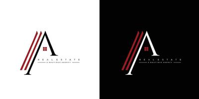 The A real estate logo design is unique and modern vector