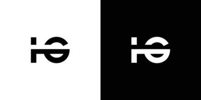 Modern and elegant HG initials logo design vector