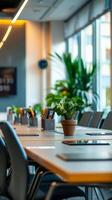 A professional conference room featuring adaptive learning technology, cognitive enhancement tools aiding in employee training photo