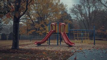Nostalgic images of a childhood playground meet the flexibility of minds seeking enlightenment photo