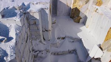 SnowCovered Quarry with Stone Walls in Brutal Winter, surrounded by white wilderness video