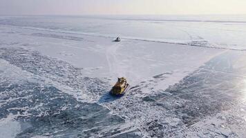 Icebreaker ships overcome challenges of frozen Arctic seas with cold environment and harsh weather video