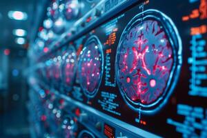 Selective focus MRI image of the brain photo