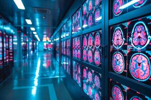 Brain MRI x-ray in the hospital. photo