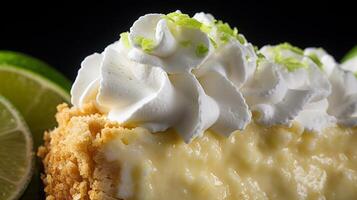 Creamy and indulgent key lime pie close-up photo