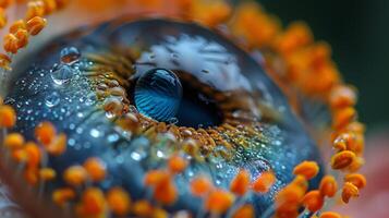 A Close-Up Look at a Water Droplet on a Flower photo