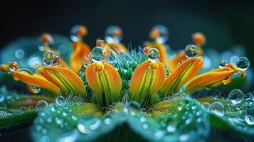 Dew Drops on a Flower photo