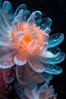 Close-Up of a Delicate Sea Anemone with Translucent Petals photo